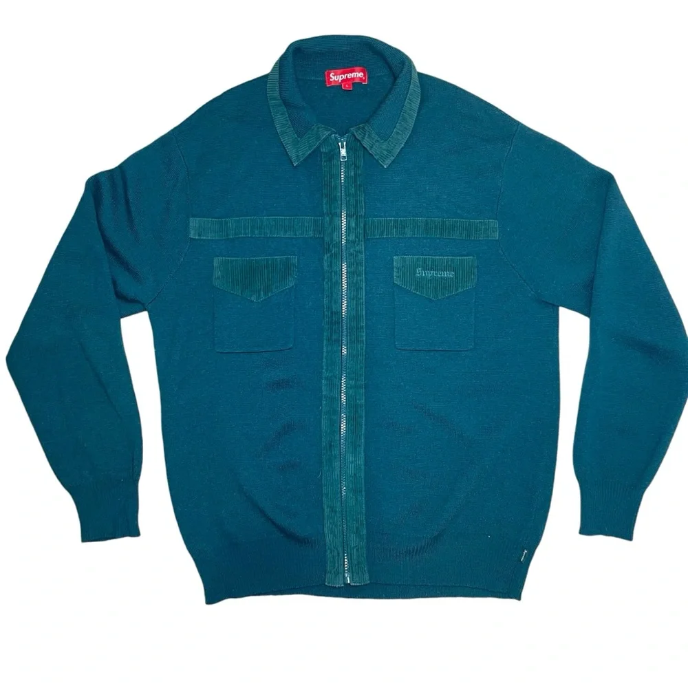 Supreme Corduroy Detailed Zip Sweater - Picture 2 of 10